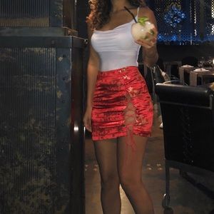 Satin midnight china skirt
